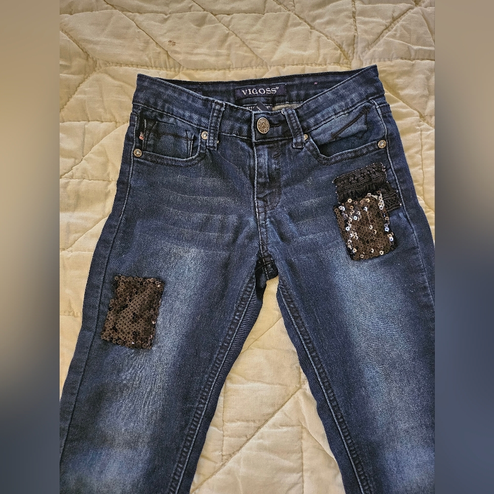 Vigoss Dark Blue Girls -The Jagger Skinny Distressed Jeans